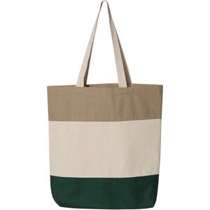 NWOT Cotton Canvas Tricolor Shopping Tote